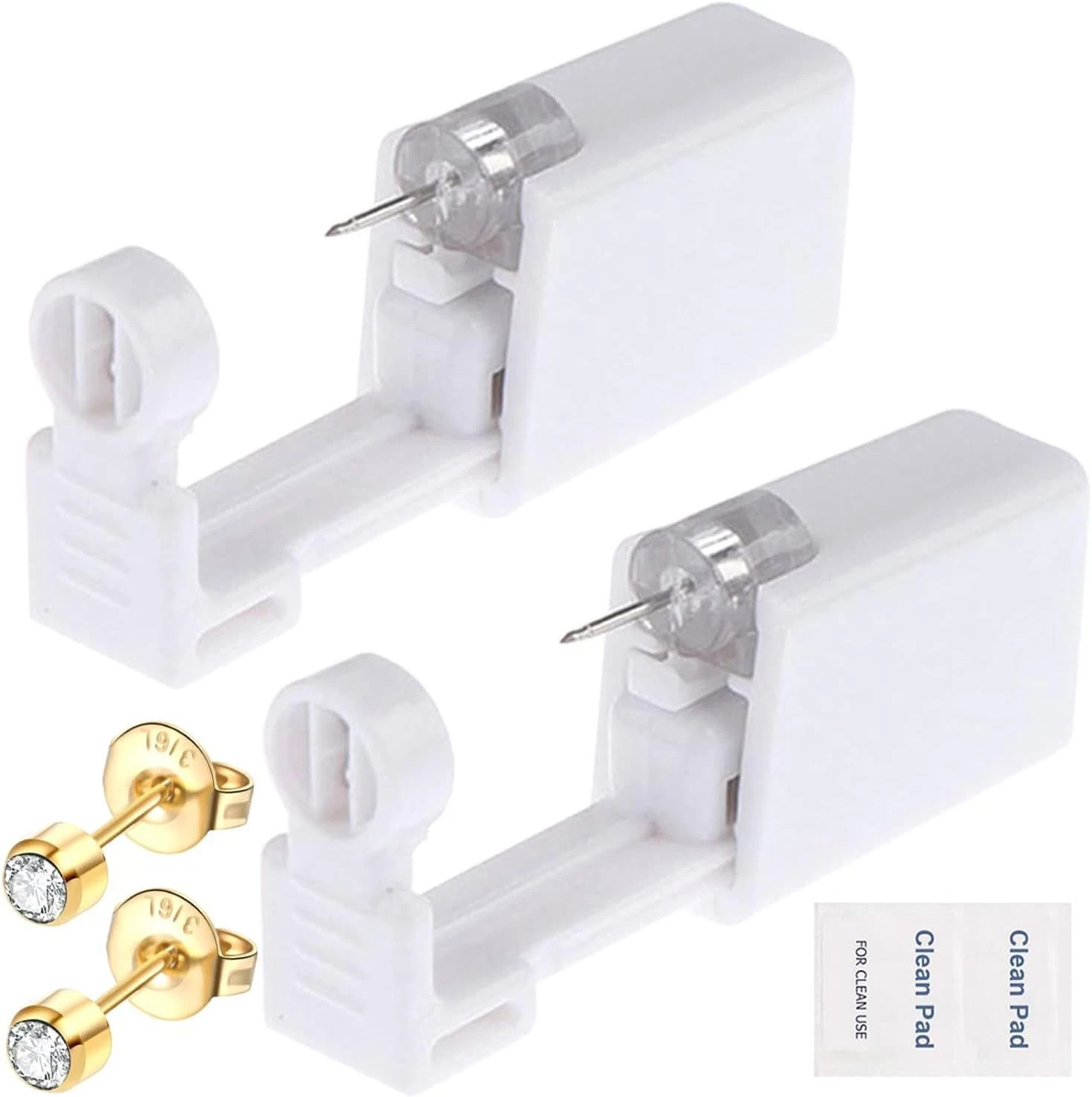 Ear Piercing Gun Kit 6Pcs Disposable Including 2Pcs Gold231