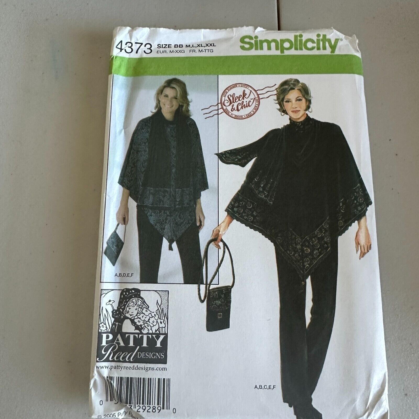 Simplicity Sewing Pattern 4373 Misses Poncho Purse Scarf Knit Sizes 4-26