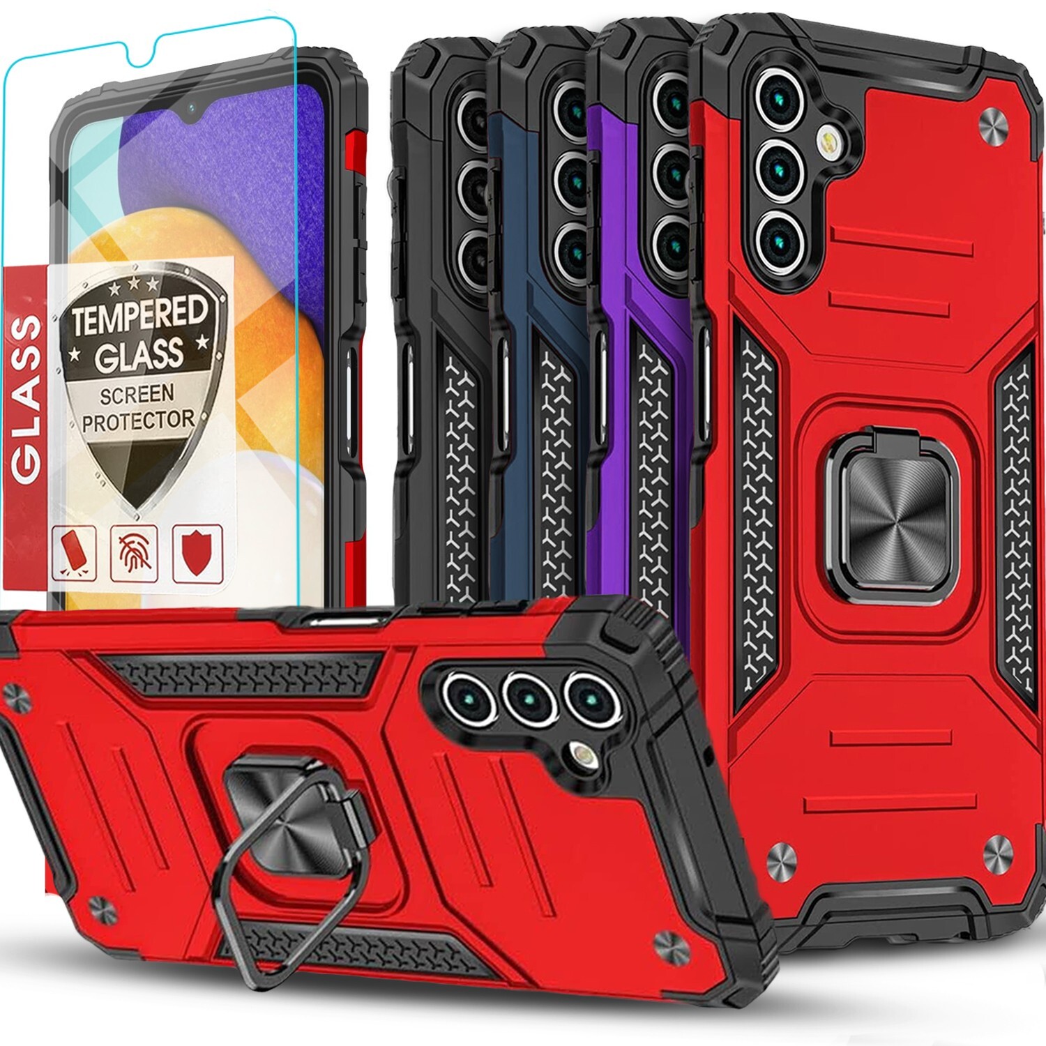 For Samsung Galaxy A36 5G Phone Case Hybrid Cover Shockproof + Tempered Glass