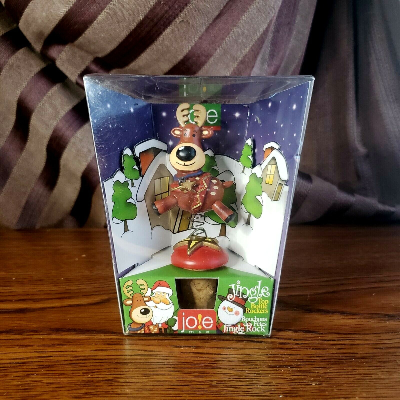 Jo!e Reindeer Wine Cork NIB 2005 Novelty Springy Holiday Deer