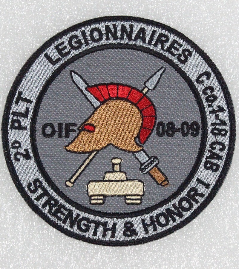Army Patch: 2nd Plt, C Co. 1st Bn, 18th CAB OIF 08-09 - Iraqi made