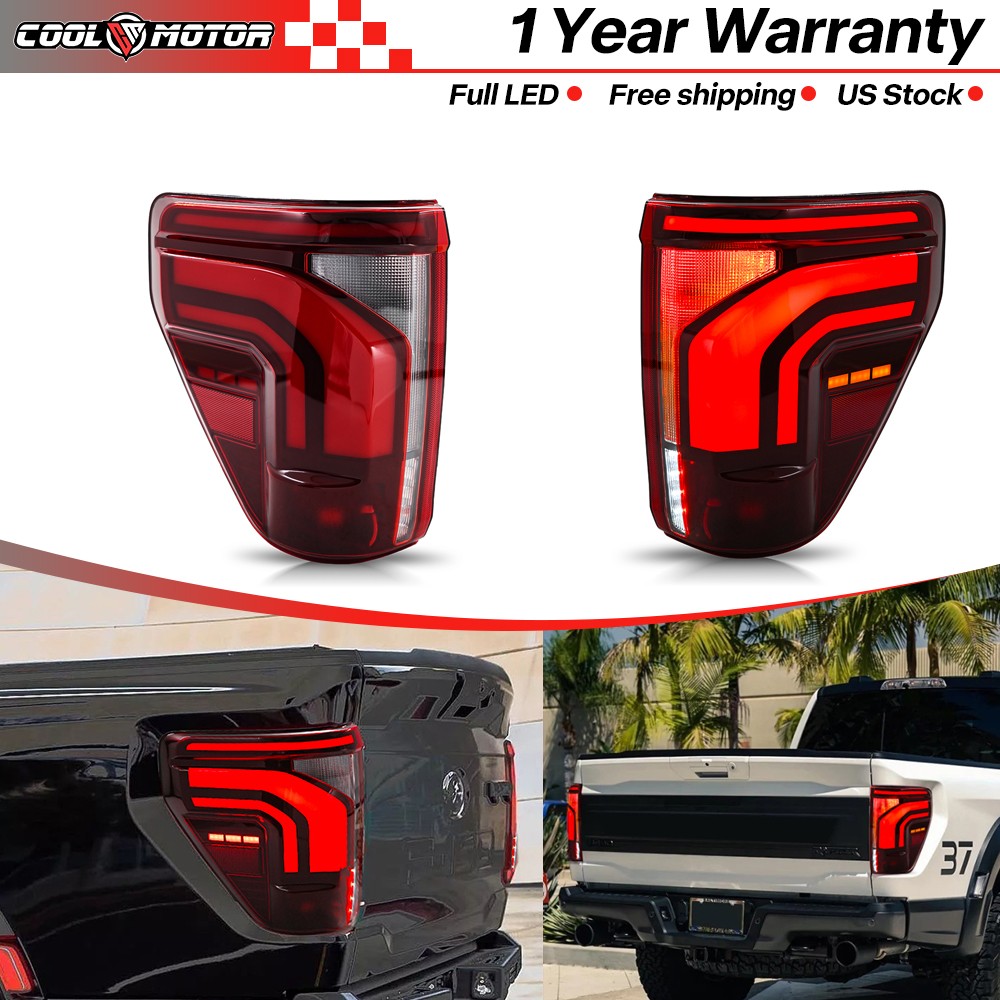Full LED Tail light For 2021 2025 Ford F150 Sequential Rear Lamp w/ Blind Spot