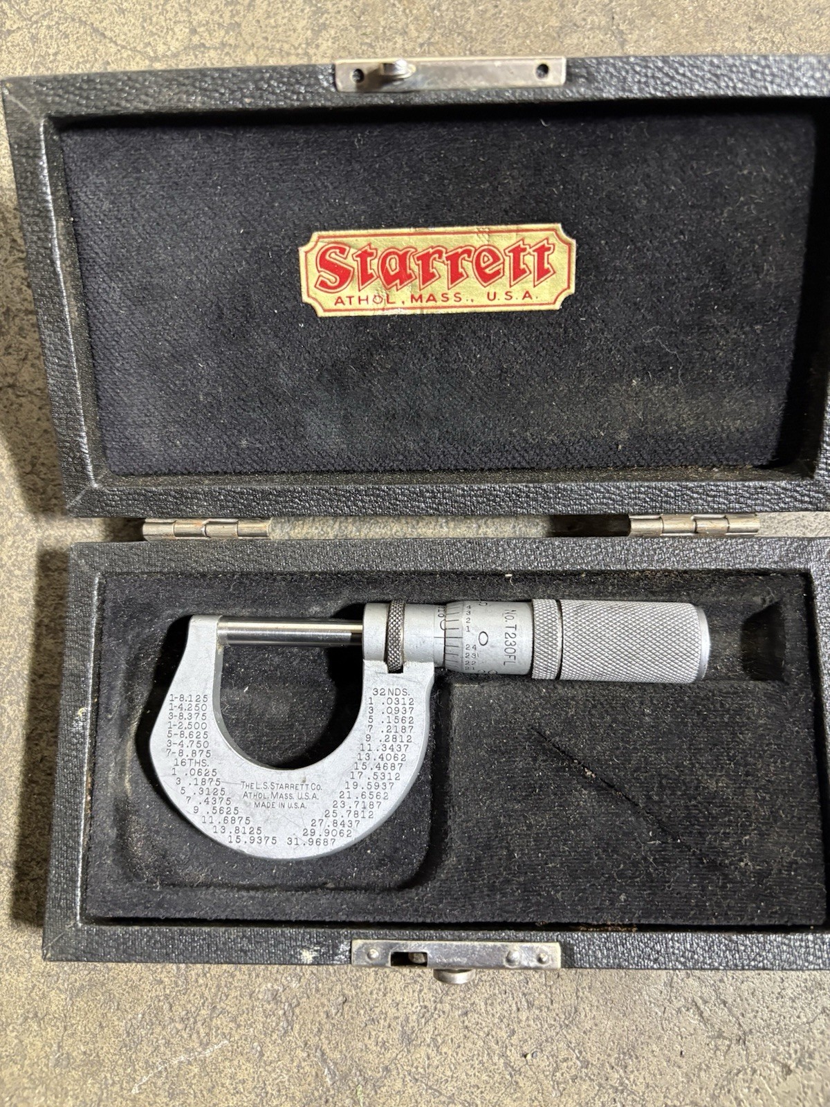 Starrett Outside Micrometer 0-1" Range .001 Graduation Made In USA