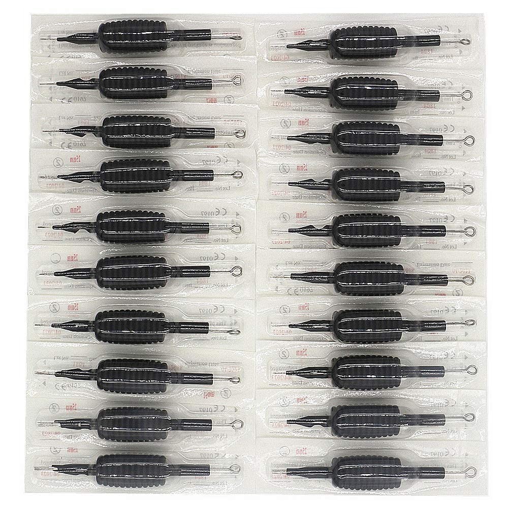 Tattoo Needles and Tubes Combo - 20 Count (Pack of 1), Black+Black-20pcs
