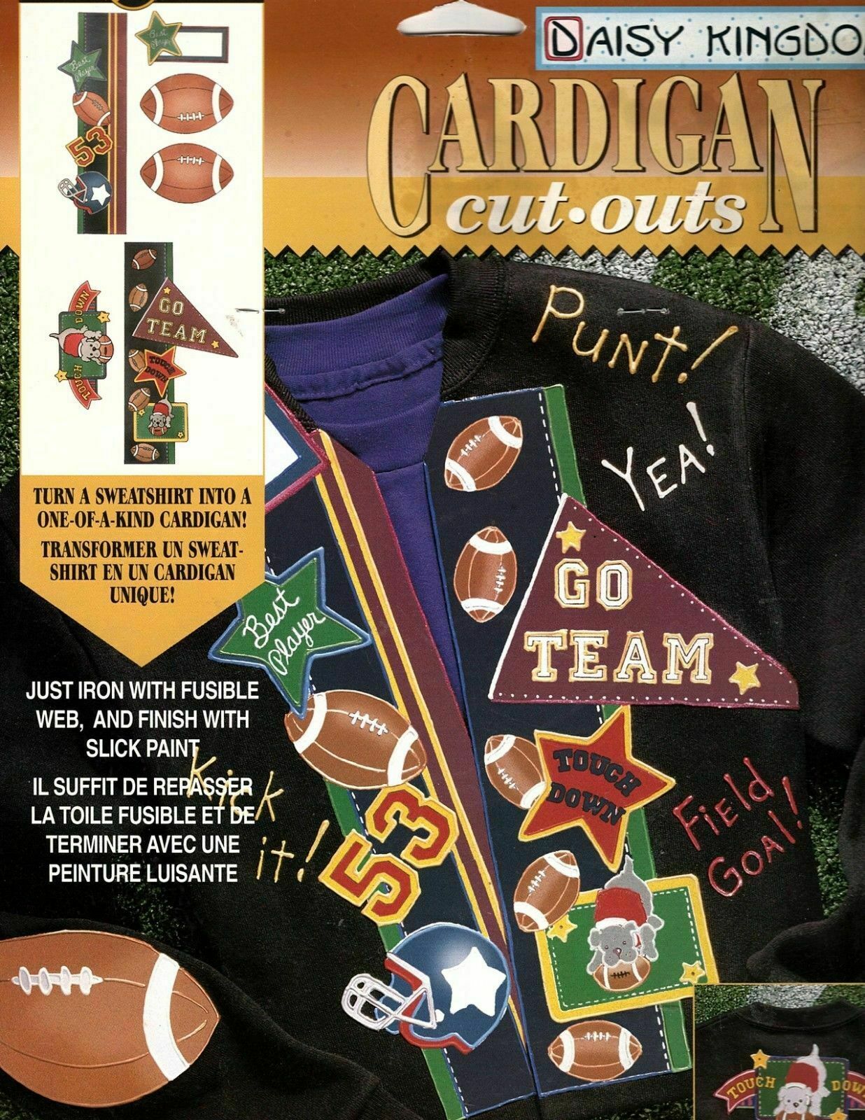 Daisy Kingdom No Sew Applique Patterns 11503  School Spirit Football