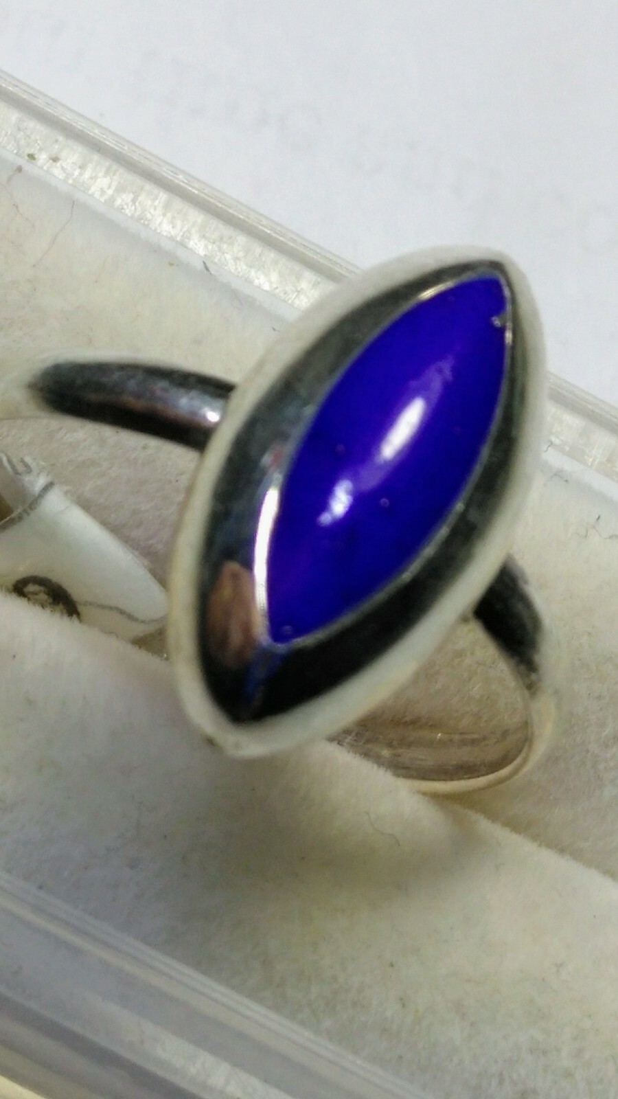 CUTE NATURAL LAPIS LAZULI IN STERLING SILVER.925 RING SIZE 8.0-8.25!