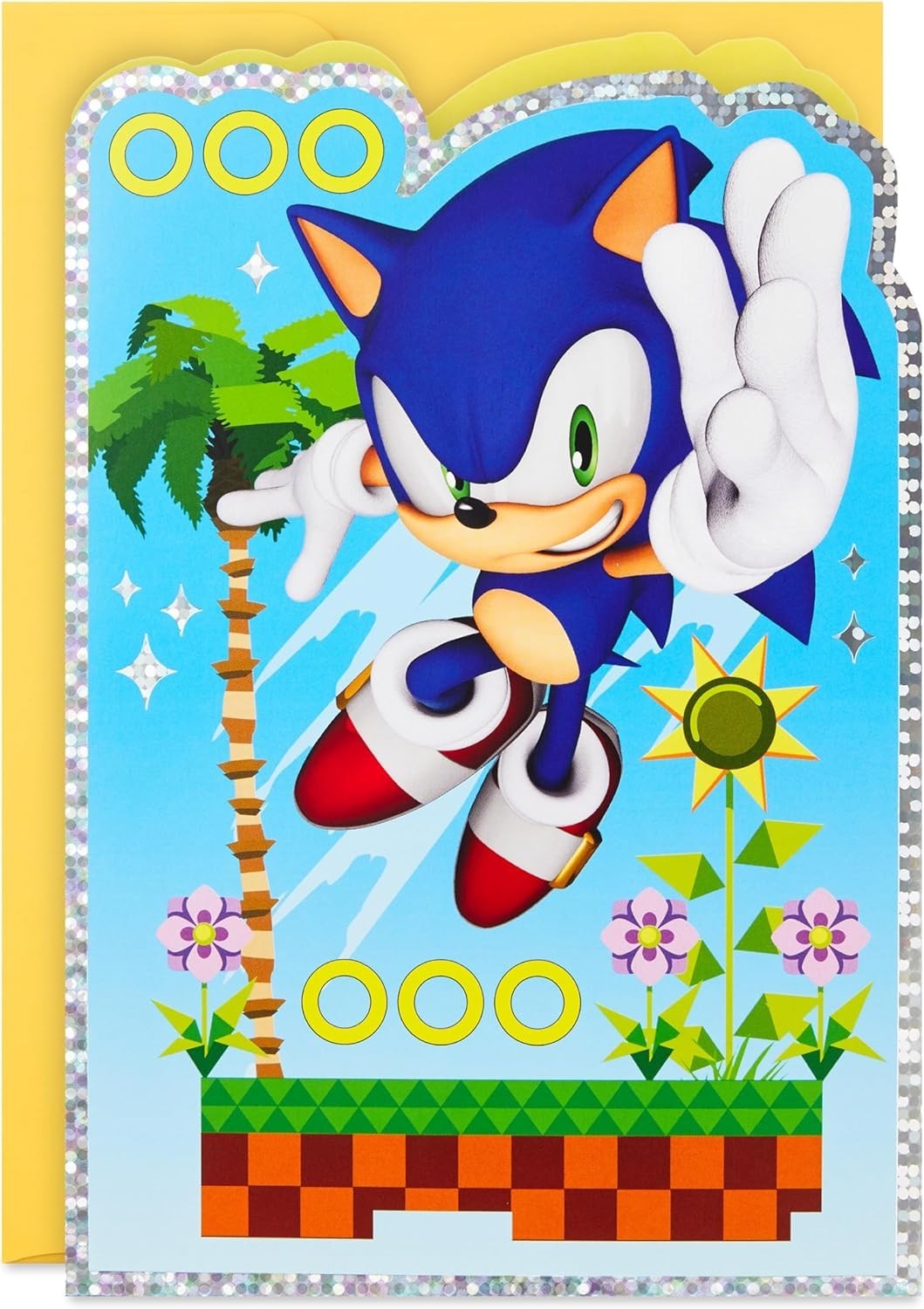 Hallmark SEGA Sonic the Hedgehog Birthday Card for Kids, Teens, Video Gamers