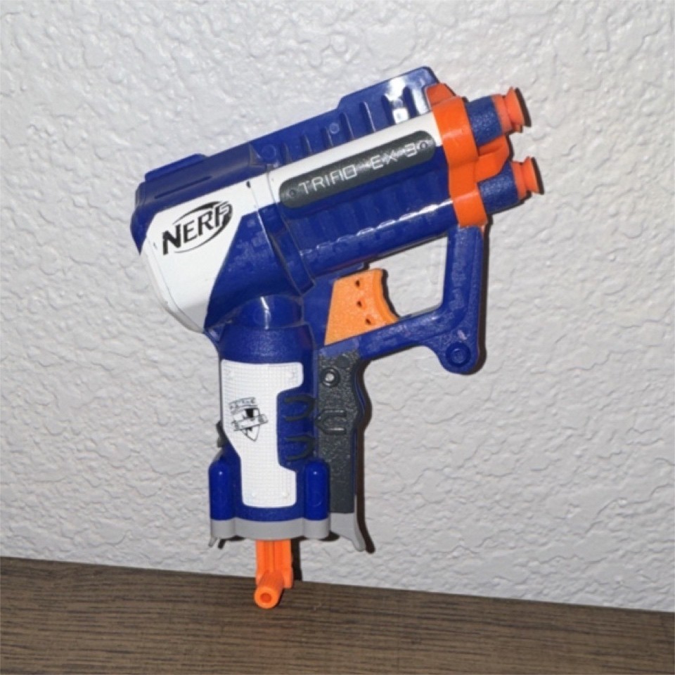 NERF N-Strike Elite Triad EX-3 Dart Gun Foam Blaster Toy for Ages 8-11 Years