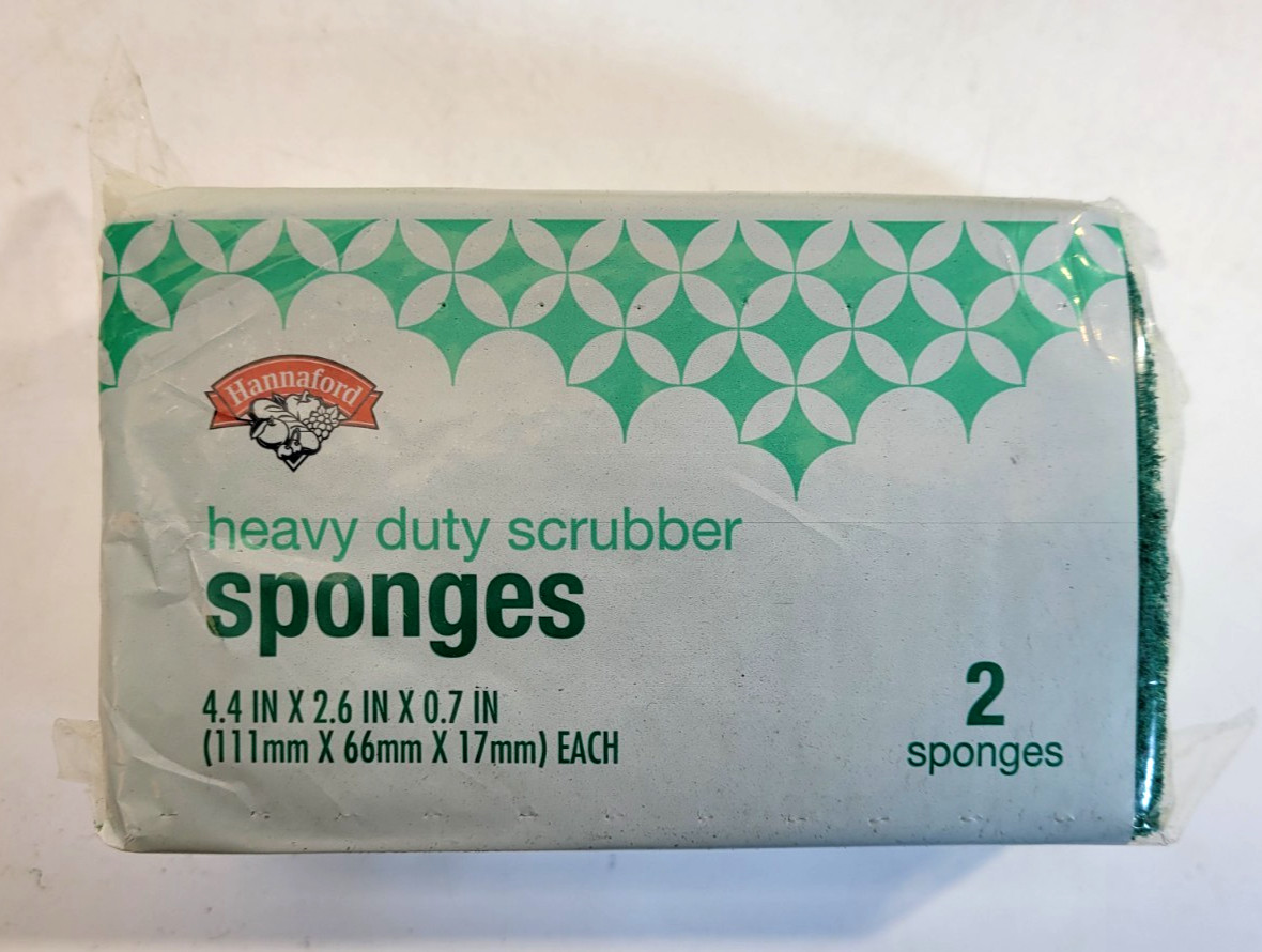 Hannaford Heavy Duty Scrubber Sponges 2-Pack Lot of 12 (24 Sponges Total)