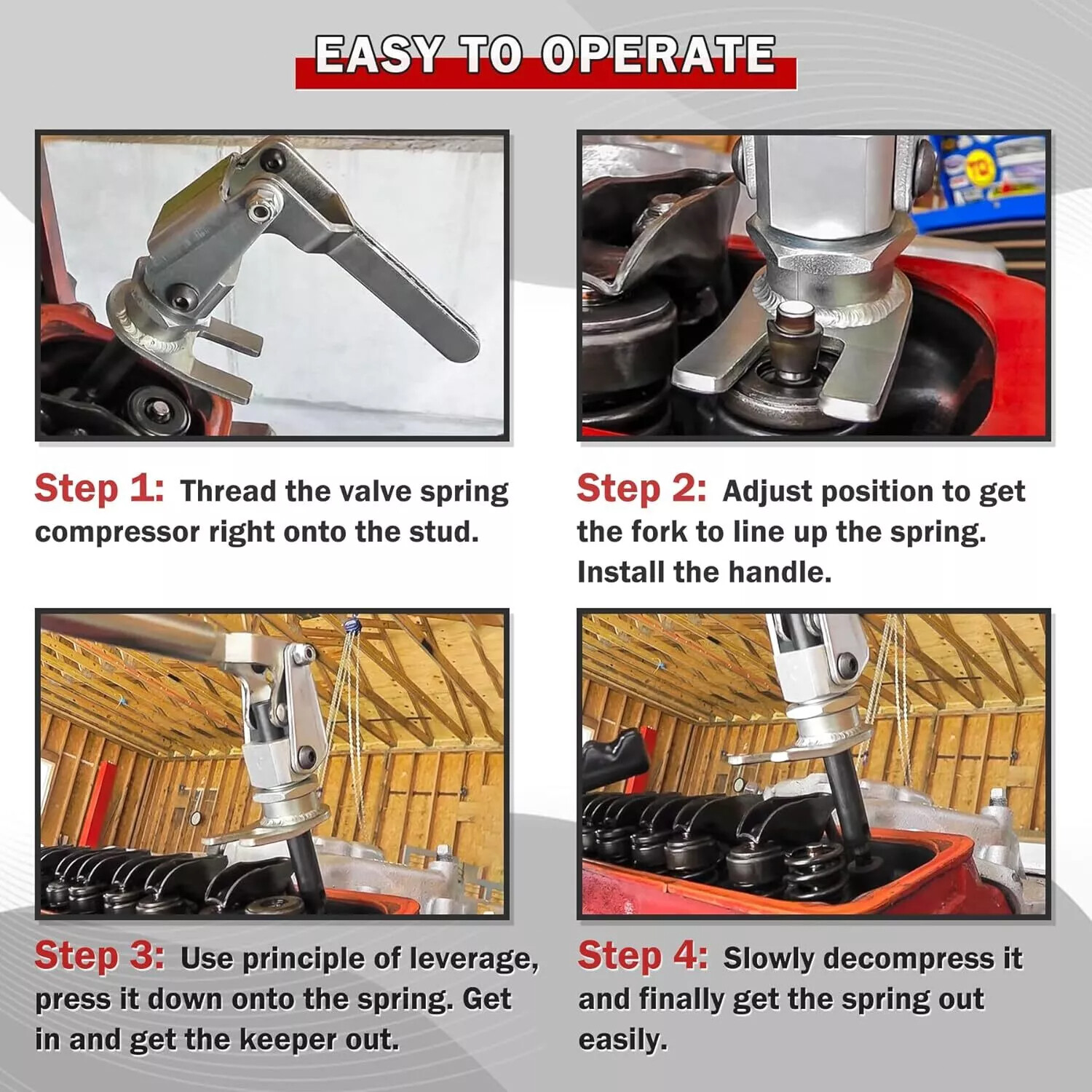 66784✅Stud Mount Valve Spring Compressor Remove & Install for all 3/8"and7/16"