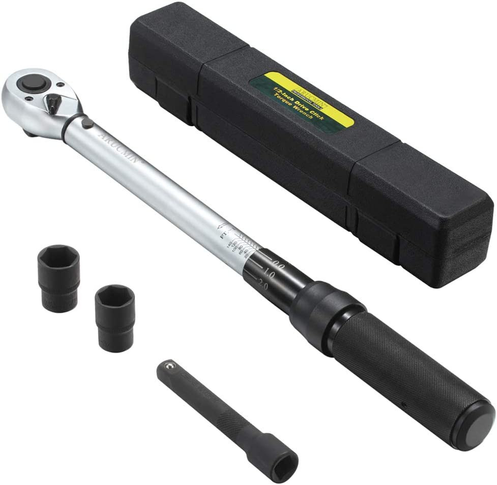 1/2 Inch Drive Click Torque Wrench 10-150 Ft Lb 13.6-203.5 Nm Durable New