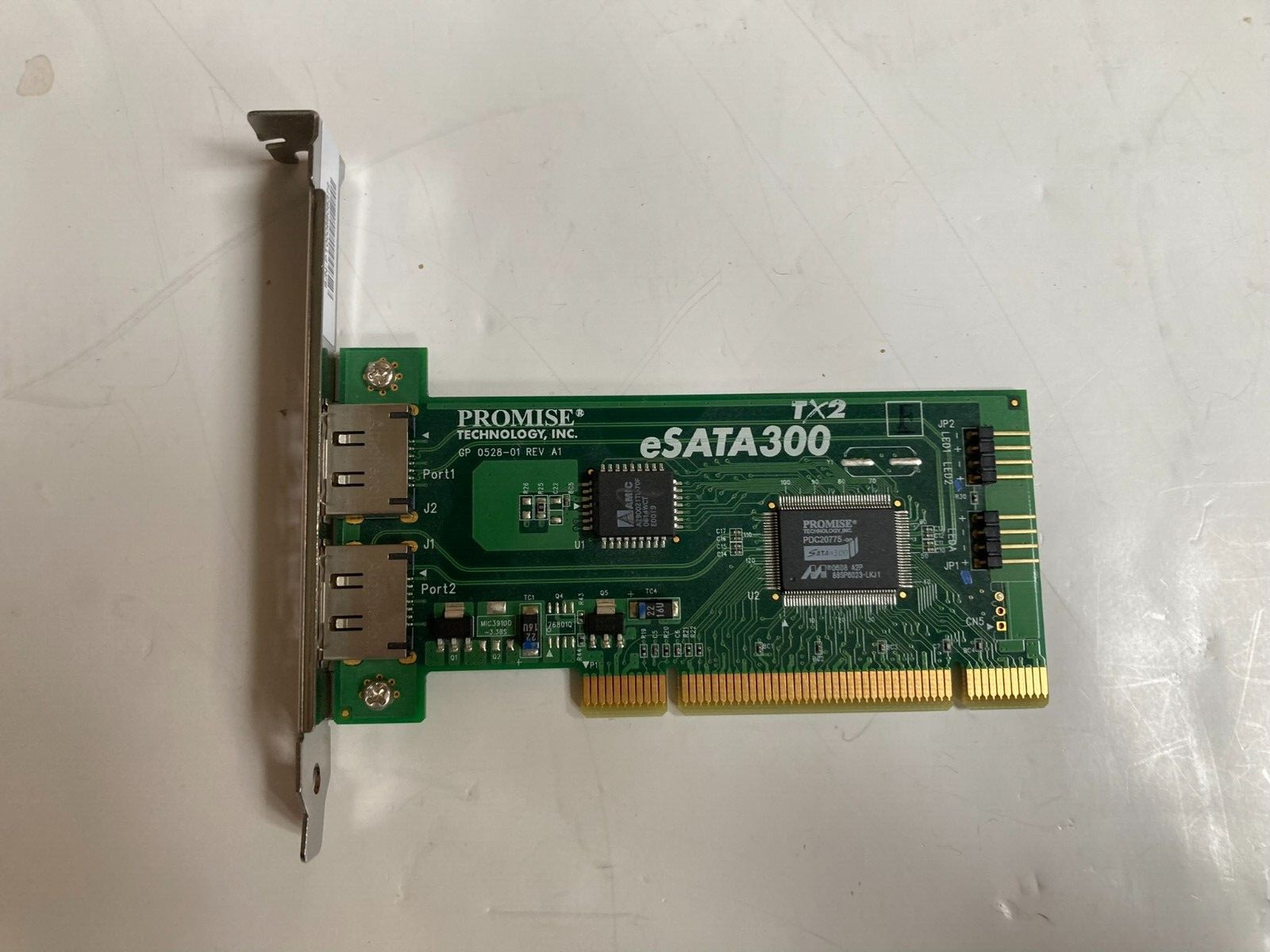 Promise Technology eSATA300 TX2 GP 0528-01 2 Port PCIe Disk Controller Card