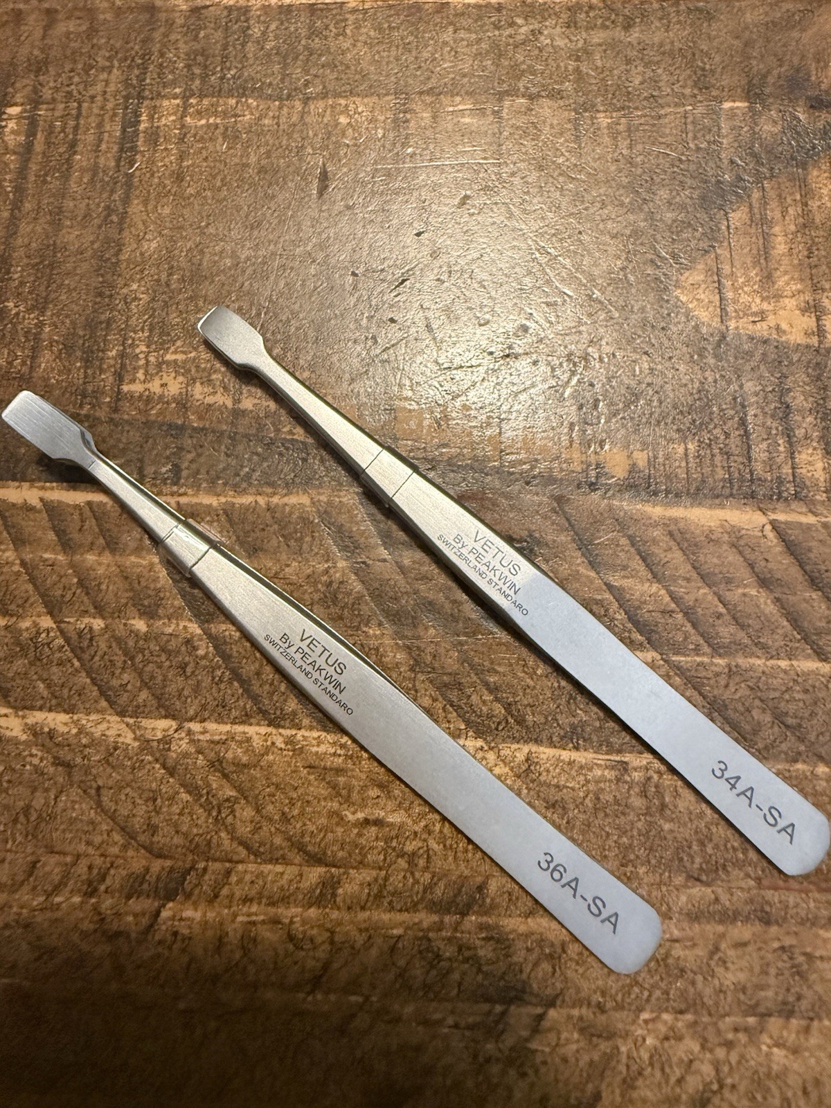 HDDM30 VETUS 2-Piece high quality Premium Stamp Tweezers Set (34A-SA & 36A-SA)