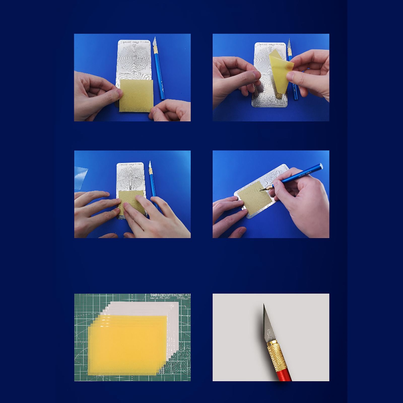 T06A02 Stainless Steel Masking Sheet Easy Cutting Type Board Hobby Tools Hewq