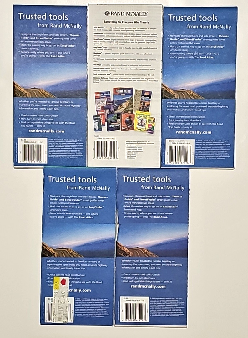 5 Rand McNally 2000's State Maps