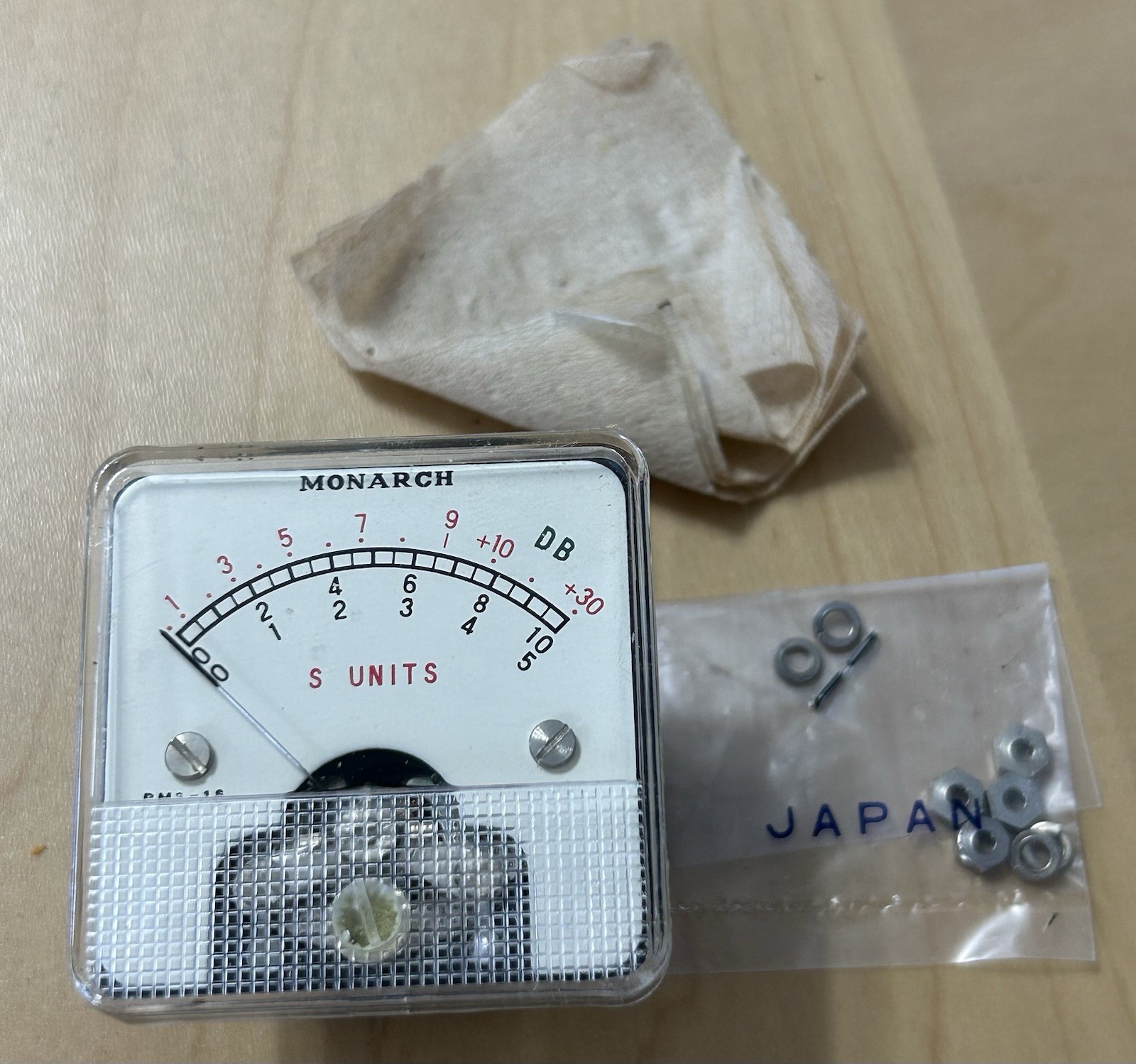 Vintage Monarch Panel Meter PMS-1S Made In Japan w/ Box UNTESTED