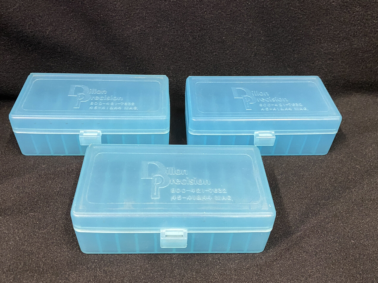 Dillion Precision Plastic Ammo Box 50 Count Lot of 3 45 41 44 Mag