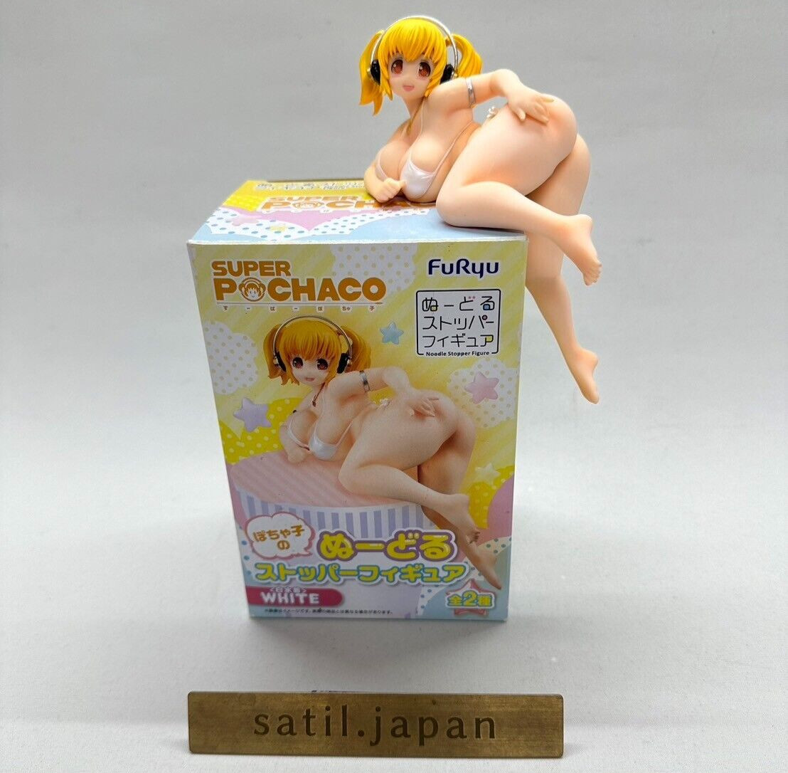 [USED] Furyu Pochaco White swimsuit Noodle Stopper PVC Figure Super Pochako 2015