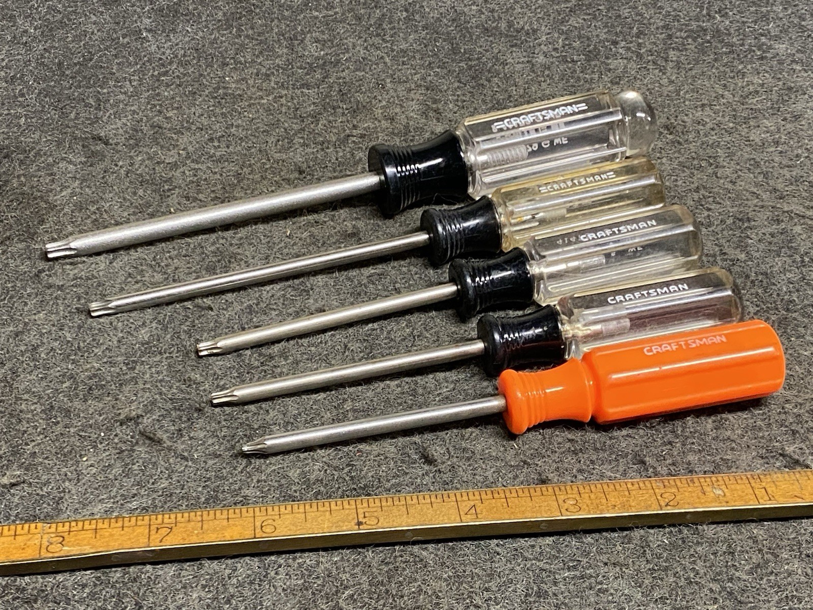 Vintage Craftsman 5 Pc Torx Driver Set WF USA 10,15, 20, 25, 27