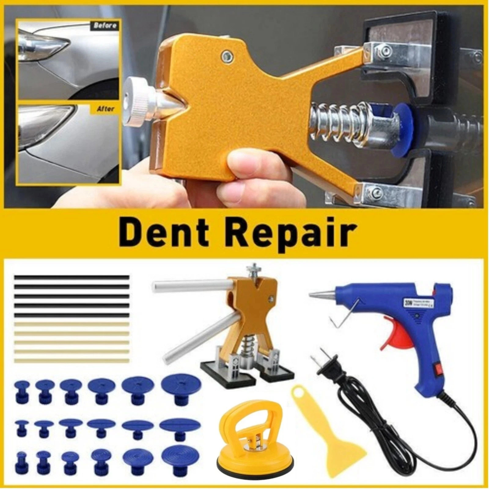 New Car Body Dent Puller Hammer Tool Paintless Hail Damage Remover Repair Kit