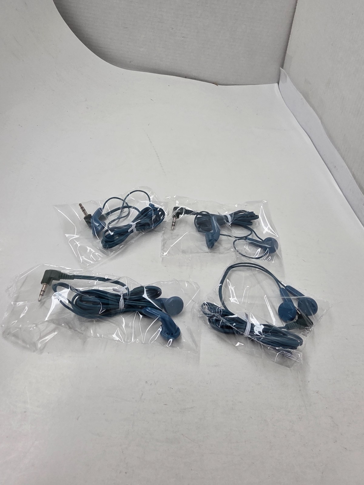4X  BLUE Universal 3.5mm Wired Earphones Headset Stereo Headphones Earbuds