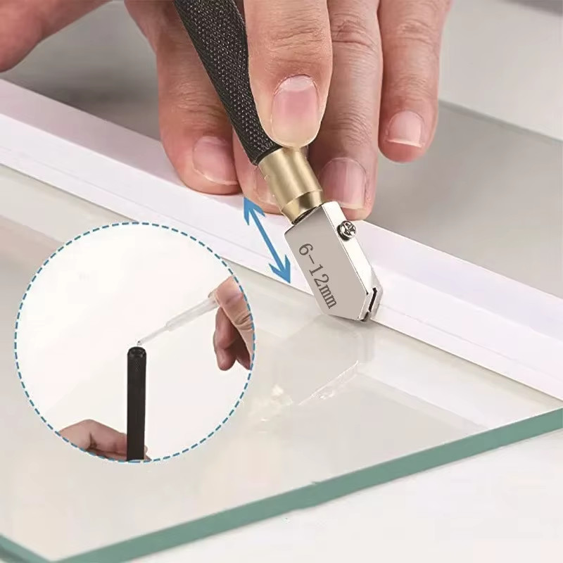 Professional Straight Head Oil Glass Cutter Tile Cutting Tool Kit