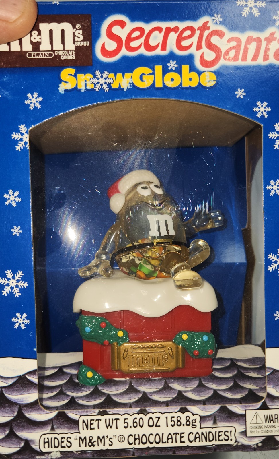 Vintage M&M Secret Santa Snow Globe