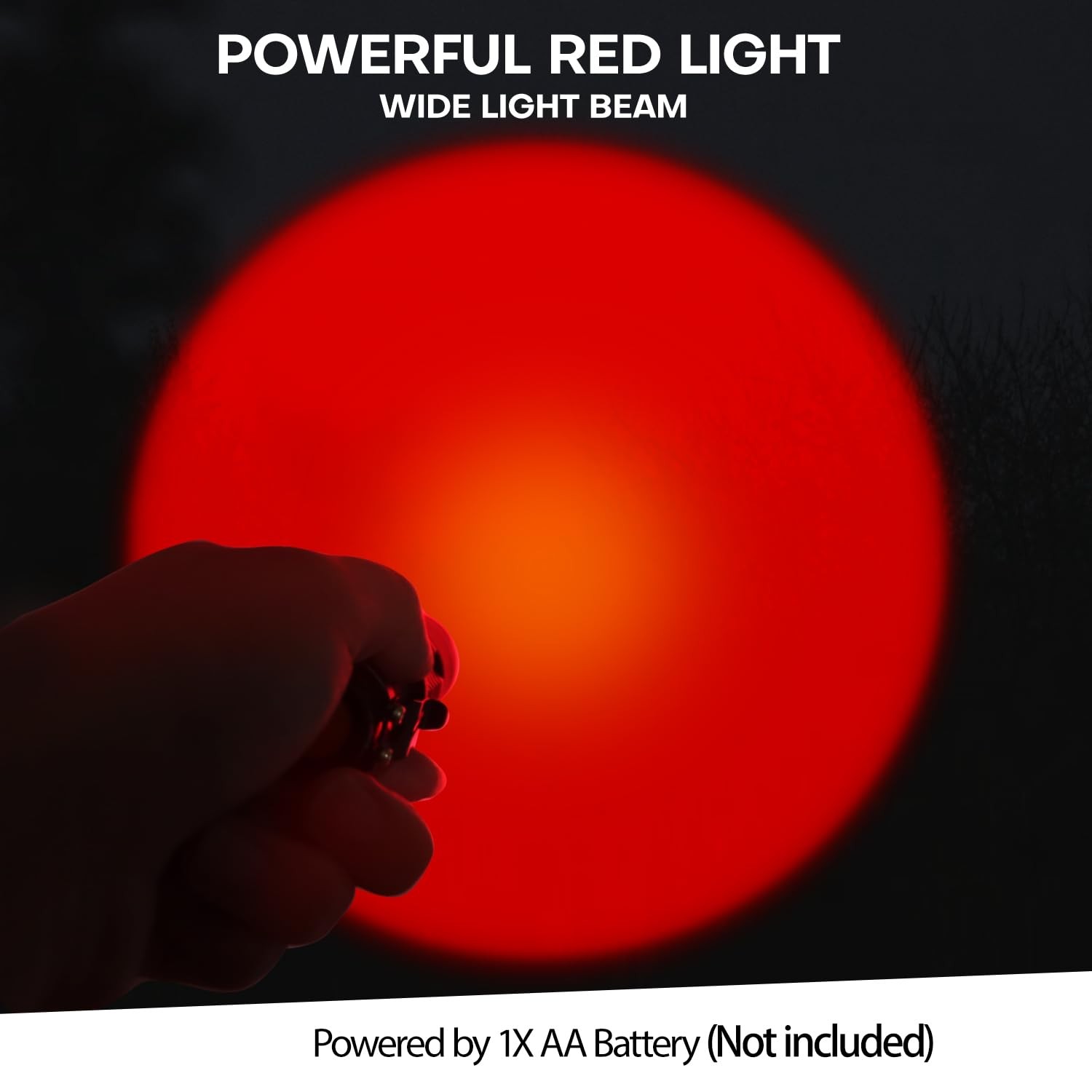 HinsGEAR 2 Pack Red Flashlight LED Single Mode Light 1 2 Pack, Black