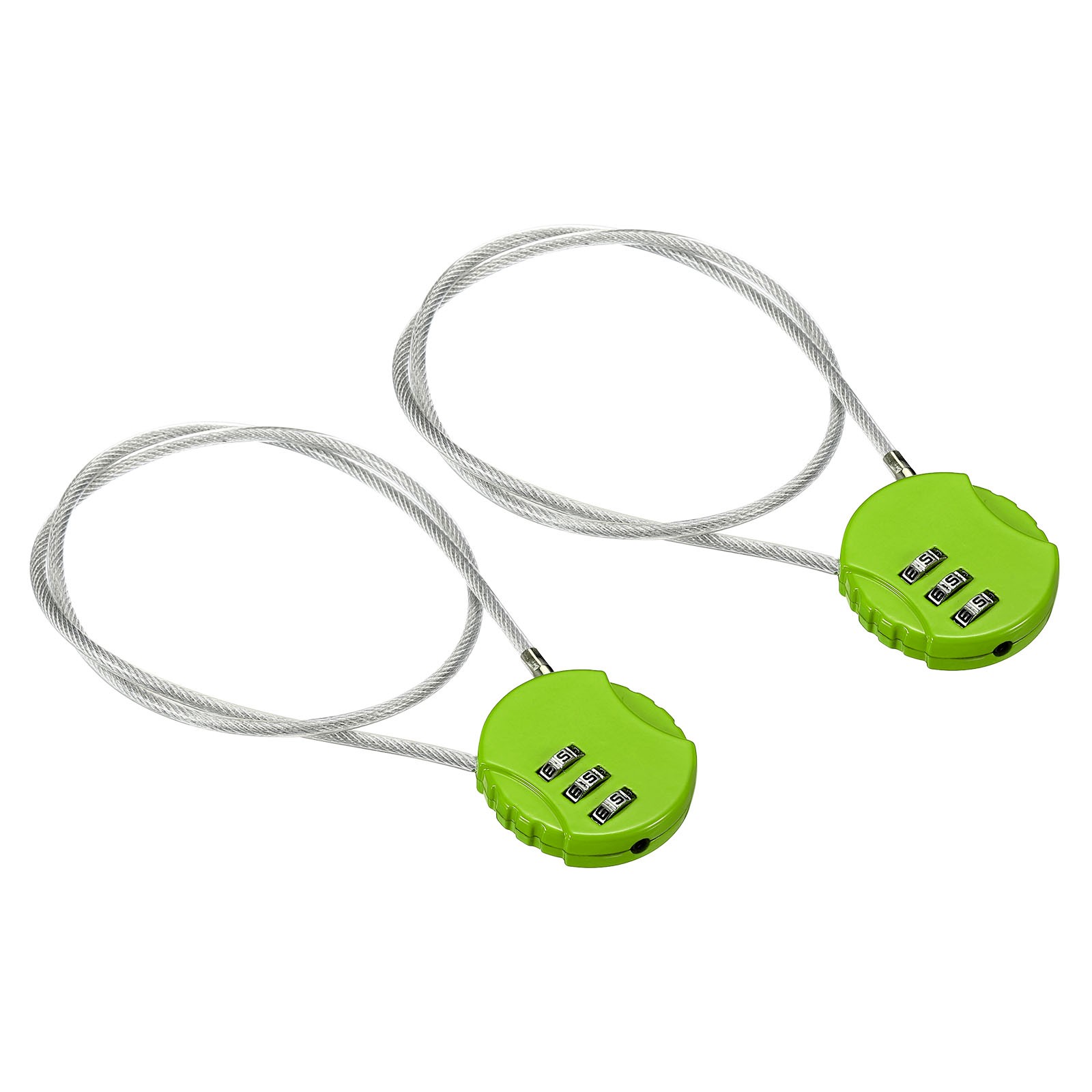 Small Combination Lock 19.6 Inch, 2 Pack 3 Digit Padlock for Gym Locker, Green