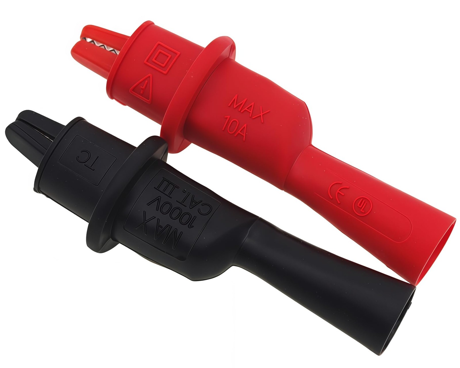 TestHelper AC15 Insulated Test Probe Push On Alligator Clips Red,Black