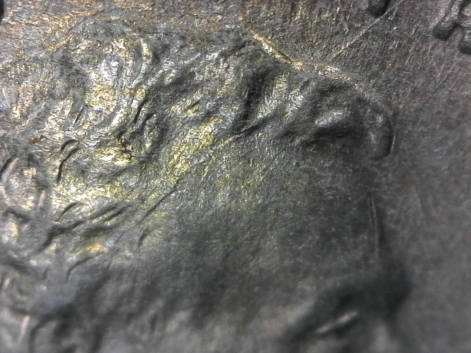 1943 Steel Wheat Penny Die Break OBV Spike Head and REV