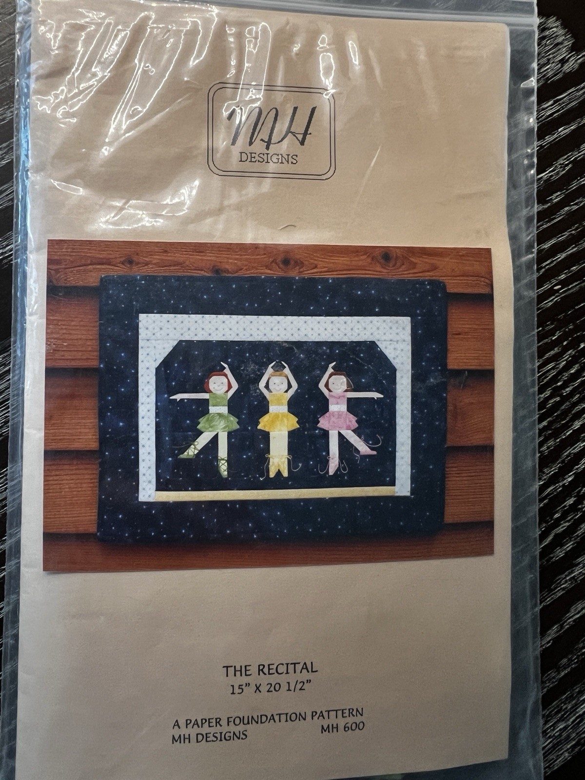 MH Designs Quilt Pattern THE RECITAL 15" x 20.5" Ballet New