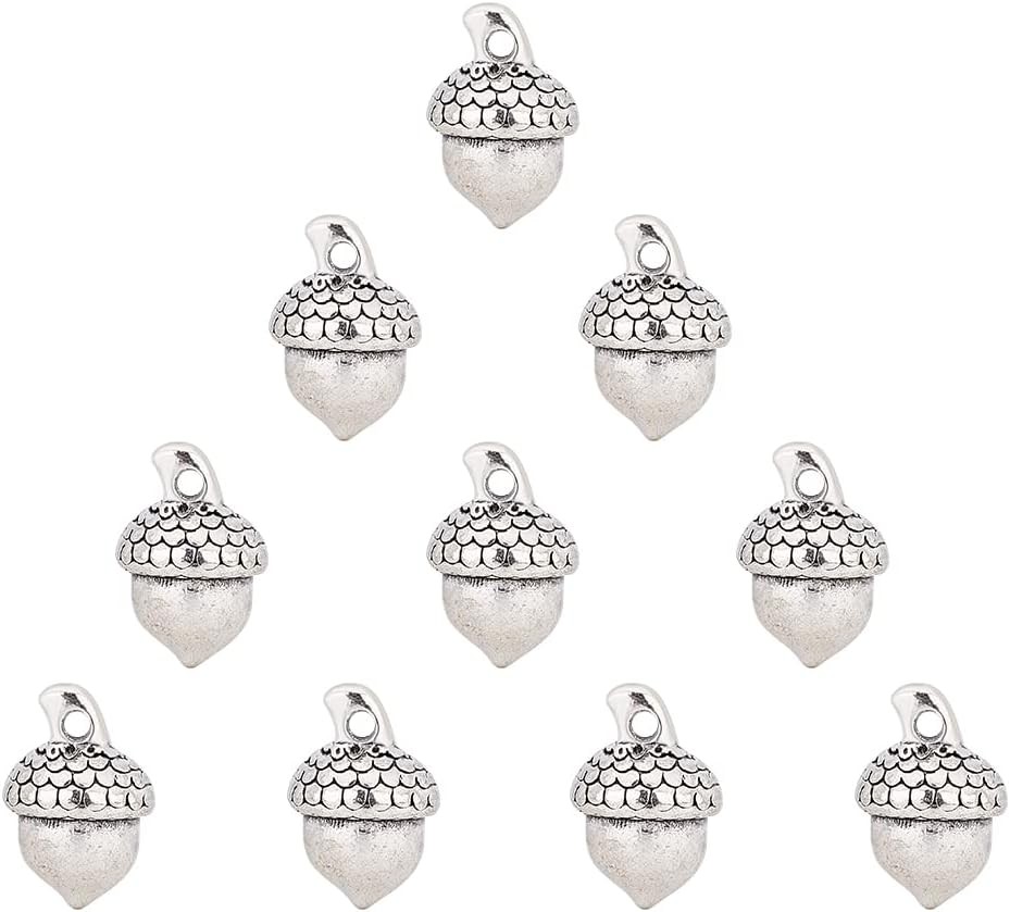 UNICRAFTALE 10pcs Thanksgiving Fall Acorns Pendants Antique Silver Acorn...