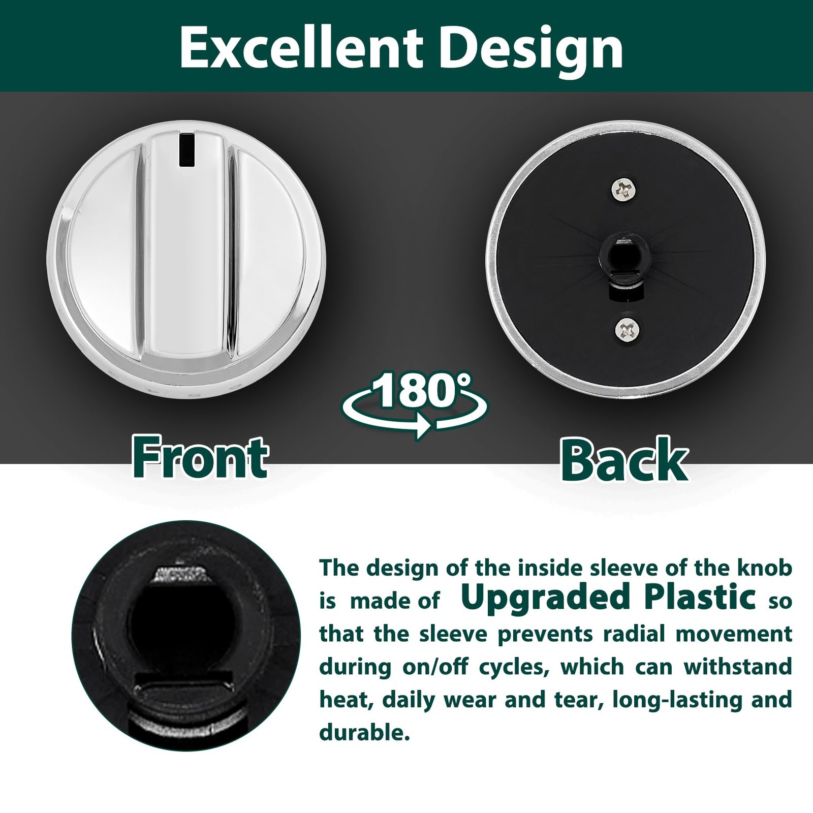 GE Range Stove Knobs Replacement - 5 Pack for Adora & JGB Models