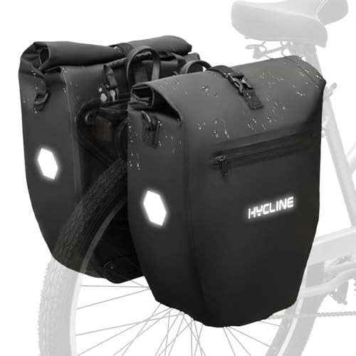 Waterproof Bike Panniers Bag: Bicycle Rear Rack Bags 28L Large Capacity 2PCS