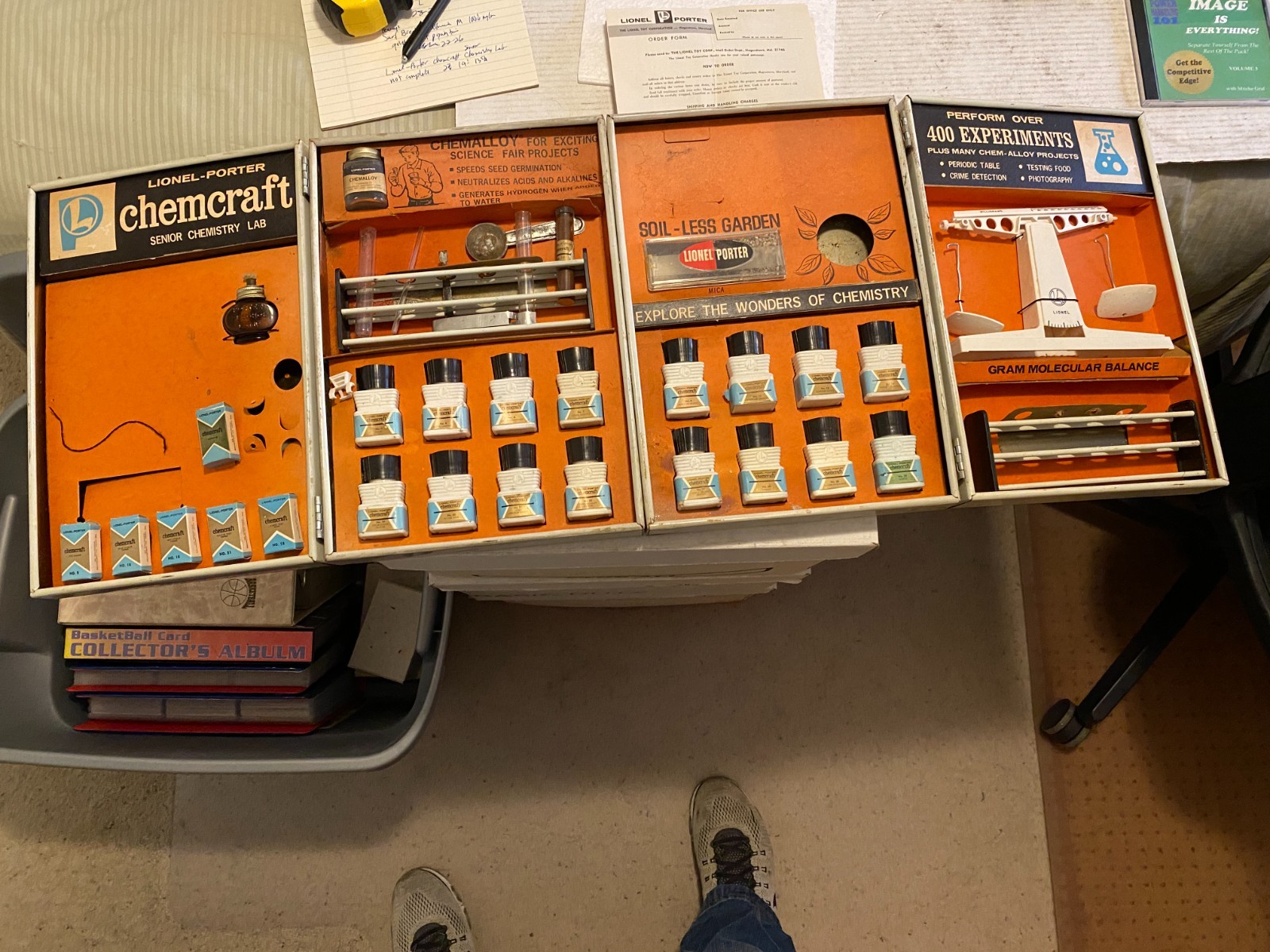 Vintage Lionel-Porter Chemcraft Senior Chemistry Lab in metal box incomplete kit