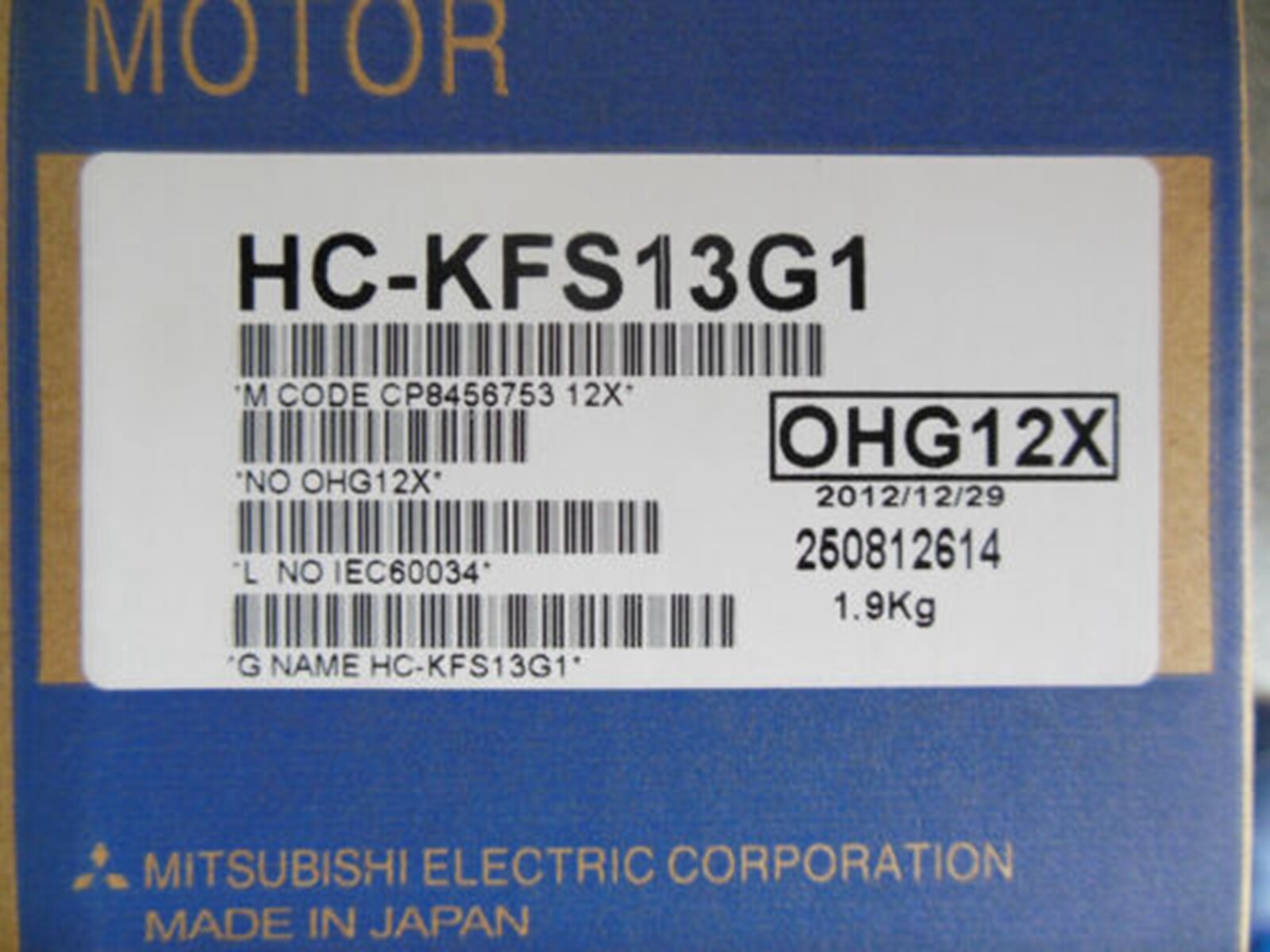 NEW MITSUBISHI HC-KFS13G1 Servo Motor