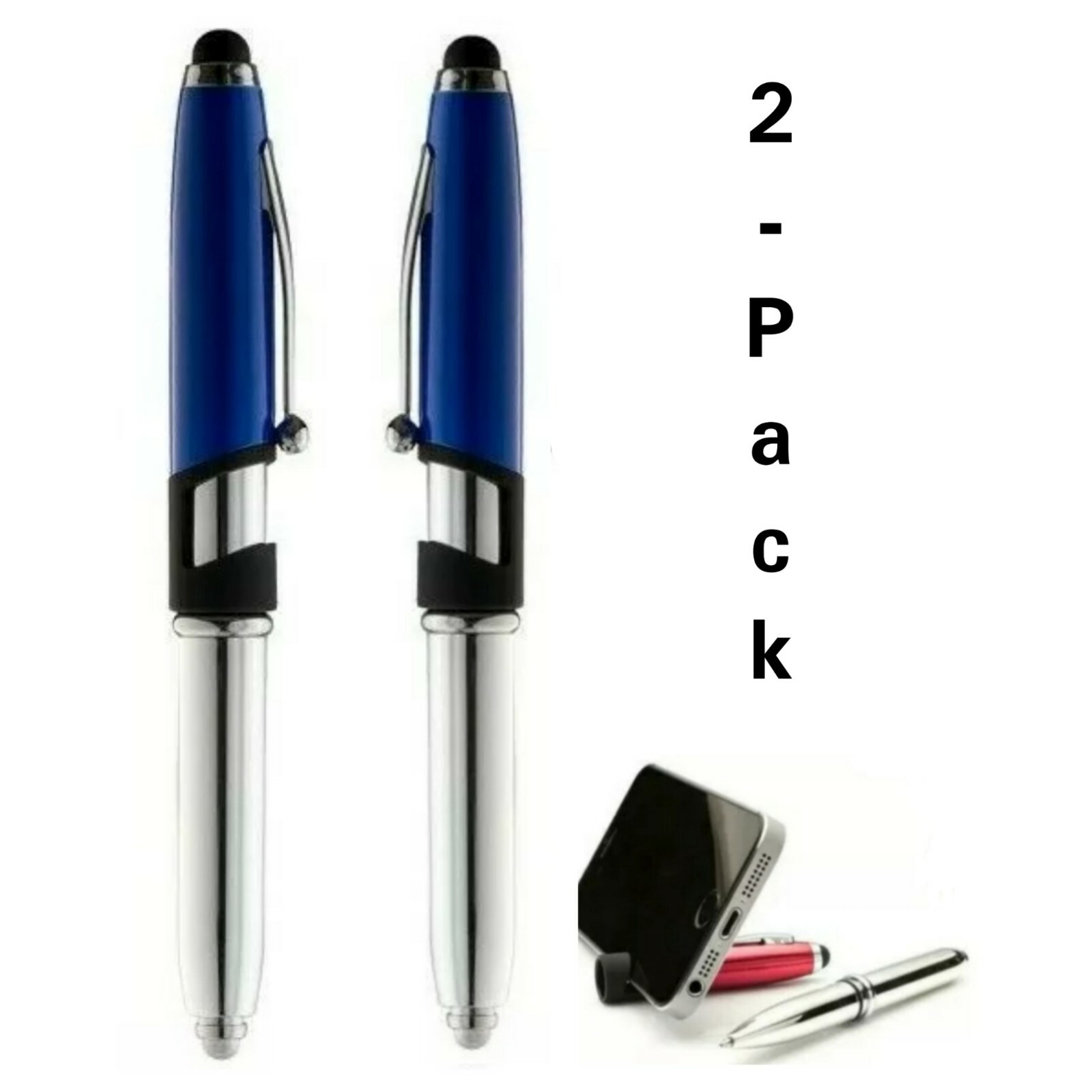 Lot of 2 FARRYS Stylus With 3 In 1 Pen - Stylus, Pen and Cell Holder - Black Ink