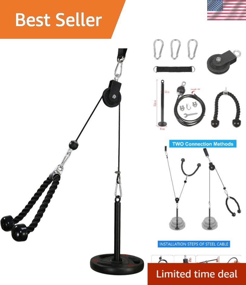 LAT Pull Down and Lift Weight Pulley System Cable Machine Pulley Attachment f...