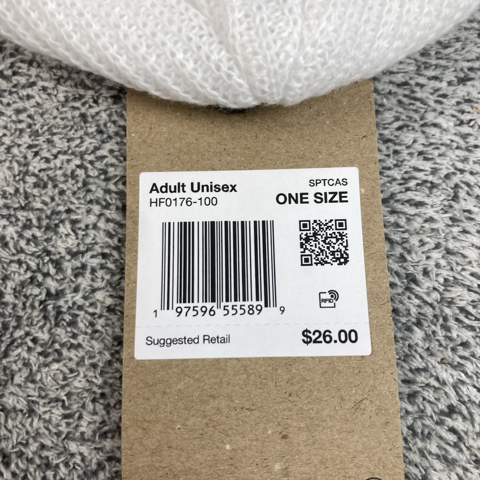 Nike Beanie Unisex Adult Terra Futura365 Short Cuff White Knit HF0176-100