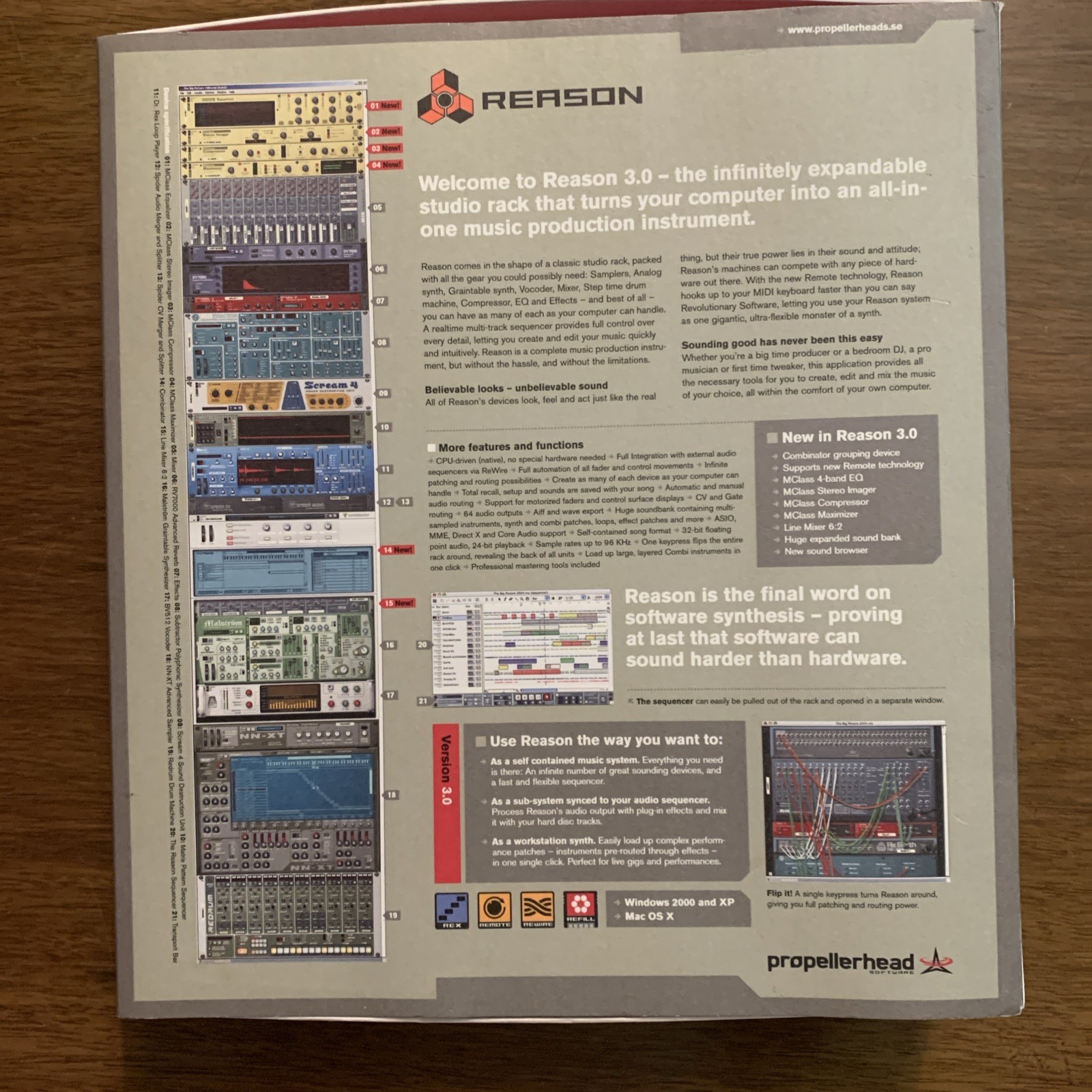 Propellerhead Reason 3.0 for Windows & Mac *Upgrade Pack*