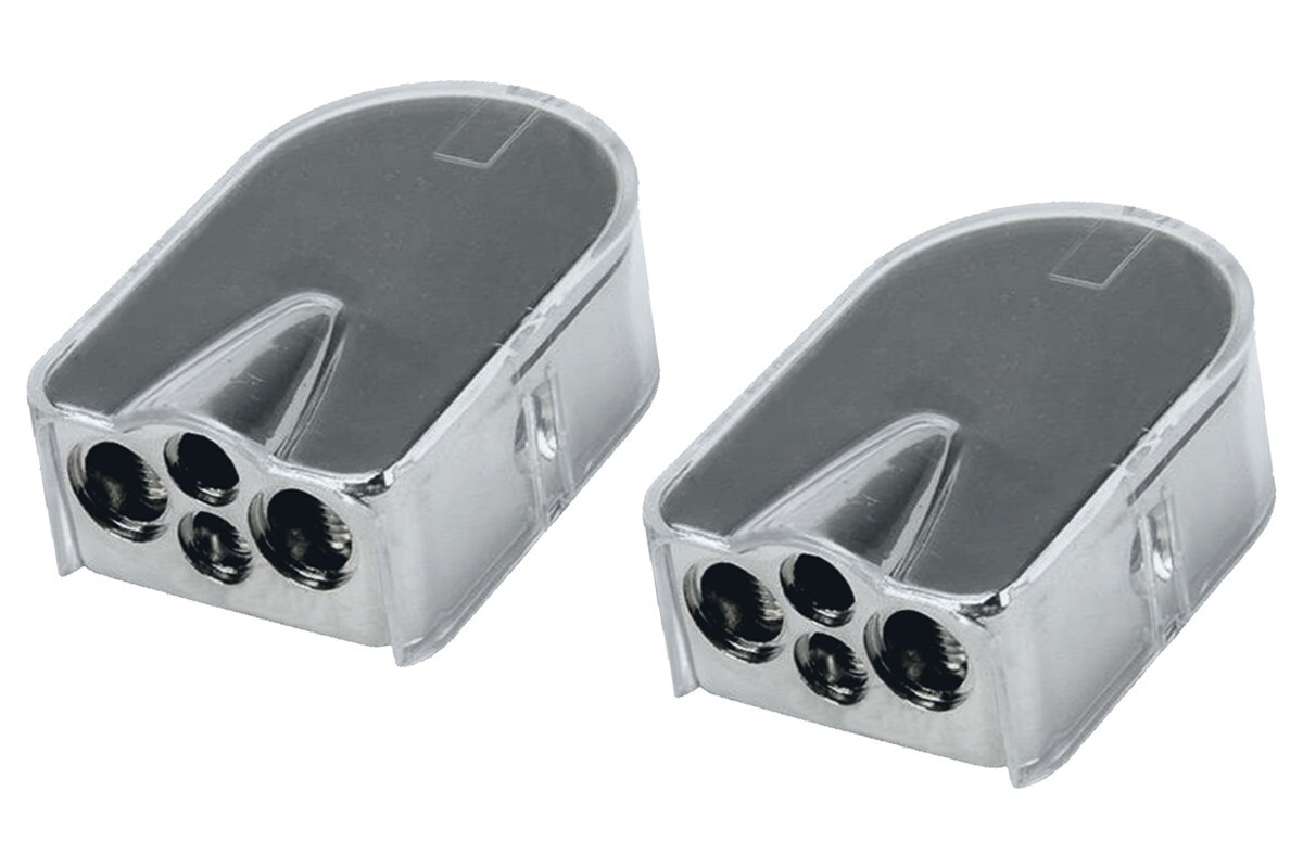Positive and Negative Car Auto Battery Terminal w Covers Two 4 & 8 Gauge AWG Out
