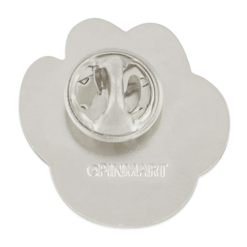 PinMart's Silver Animal Paw Print School Mascot Lapel Pin