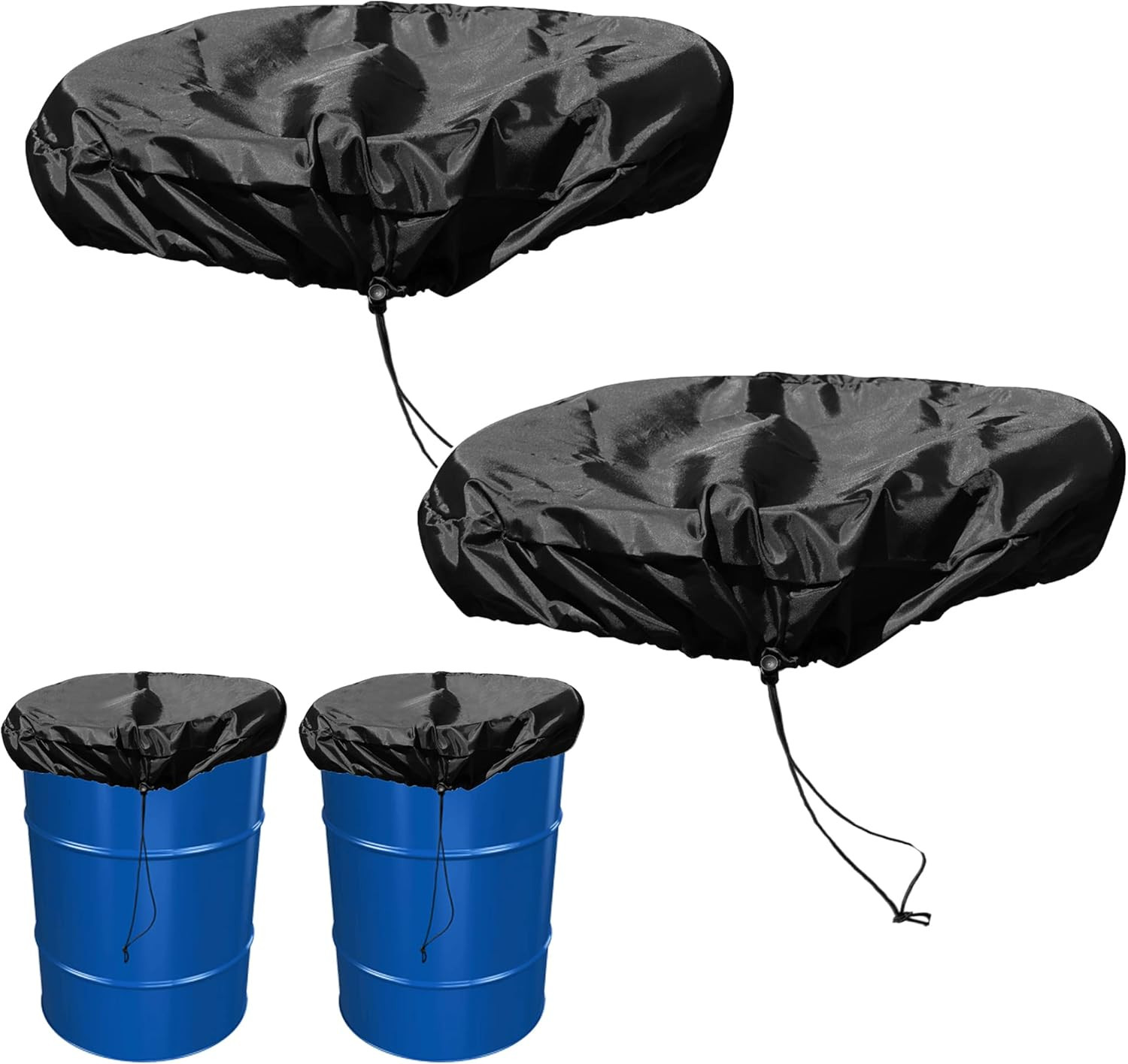 55 Gallon Drum Cover - 2 PACK Stretchable Adjustable Drum Cover
