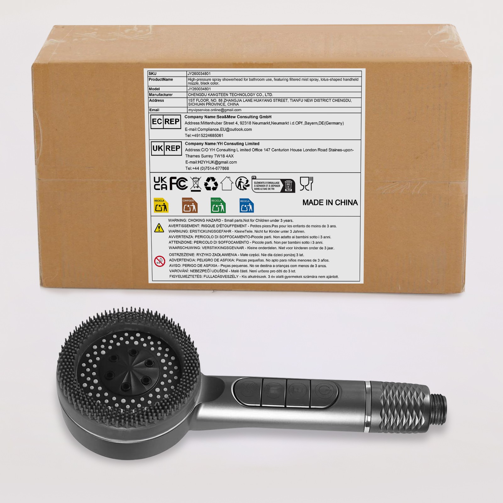 Handheld Shower Head, High Pressure Shower Head, High Flow Handheld Showerhead