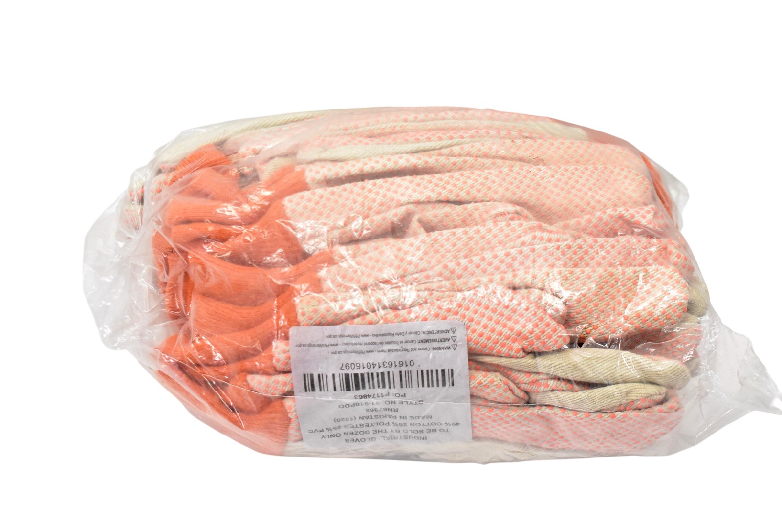 Boss Industrial Work Gloves PVC Dotted Cotton Polyester Dozen 12 Pairs 91-910PDO