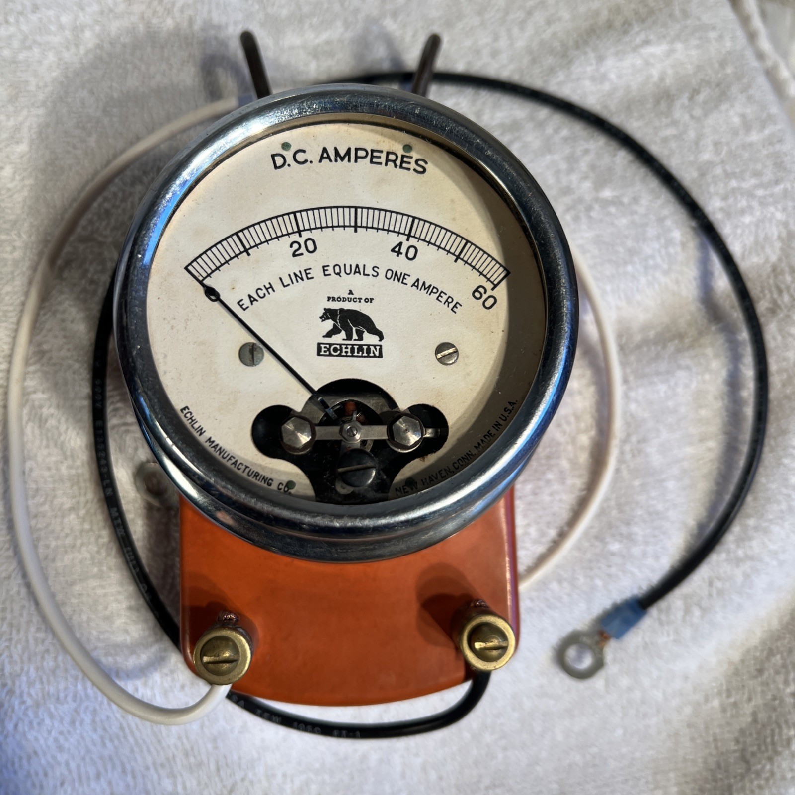 Antique Echlin D.C. Voltage  D.C.Amperes Testing Equipment  WORKS