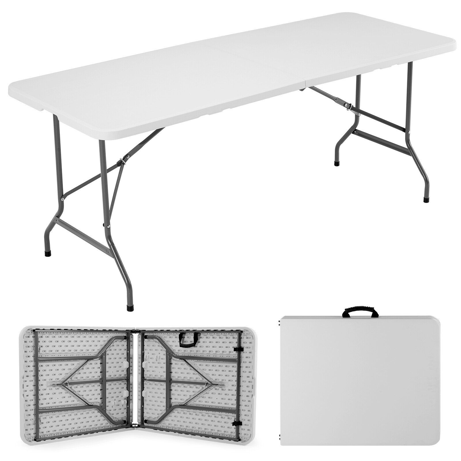 Heavy Duty Folding Table-Portable Outdoor Table for Camping, Picnics, and Dining