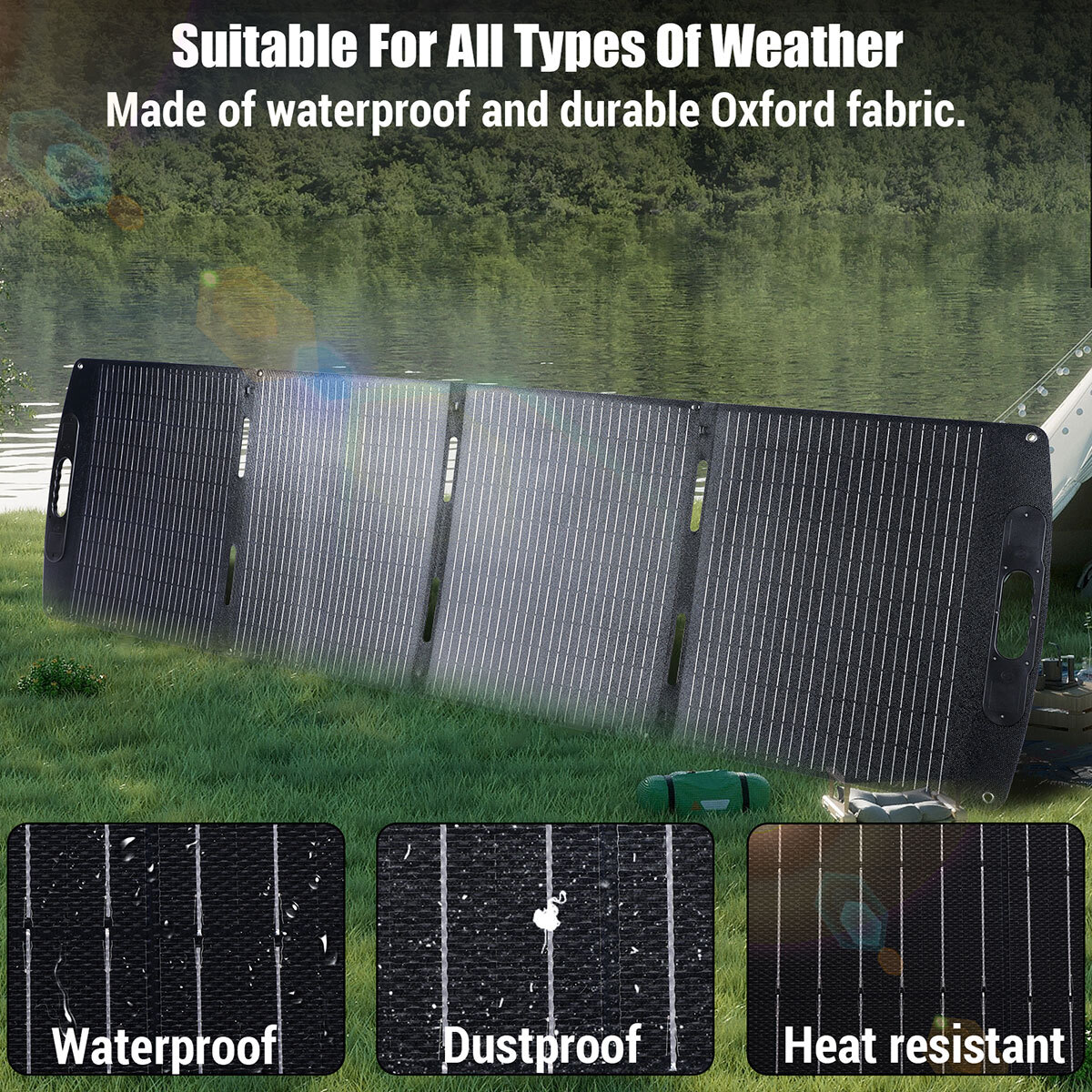 LINEBA 200W Lightweight Portable Solar Suitcase Foldable Solar Panel For Camping