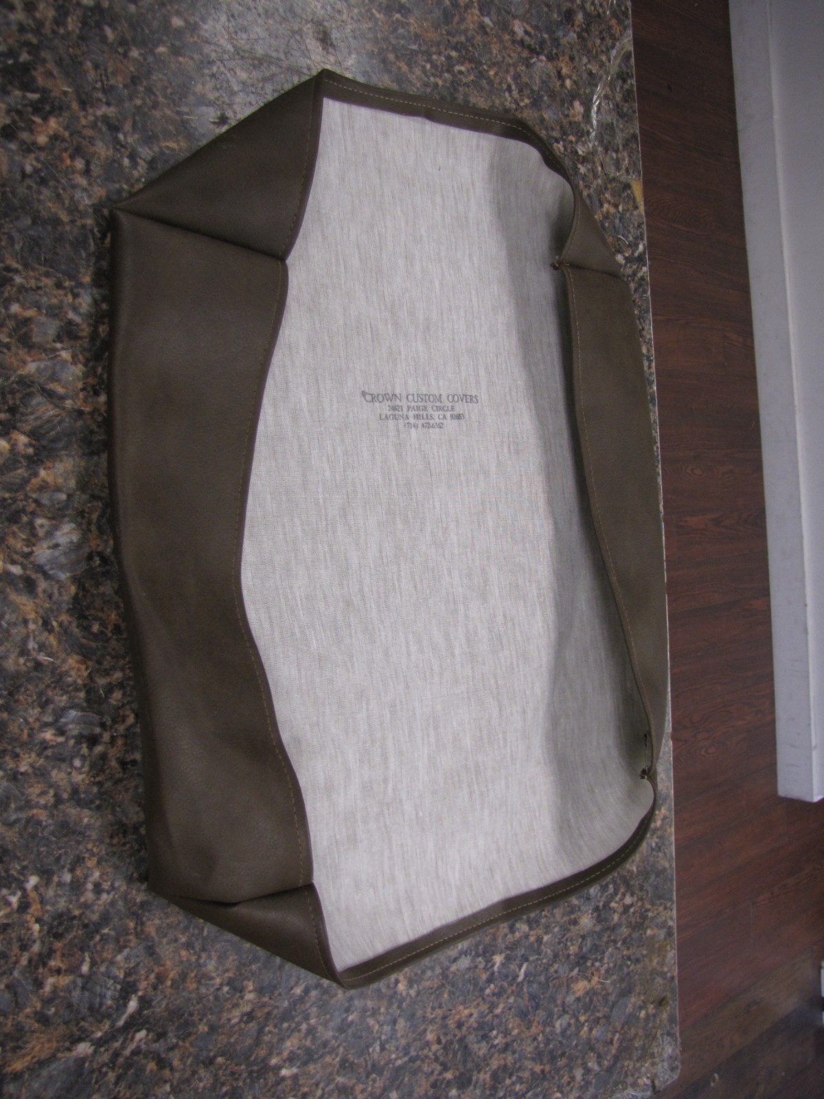 Crown Custom Computer Brown Faux Leather Dust Cover 16"x 14" for Atari Commodore